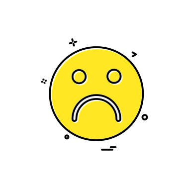 Emoji simgesi tasarım, renkli vektör çizim