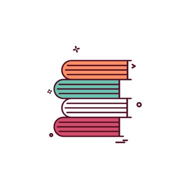 Kitapların simge tasarım vektörü