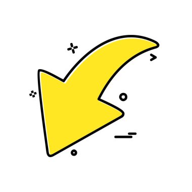 Aşağı ok simgesi tasarım vektörü