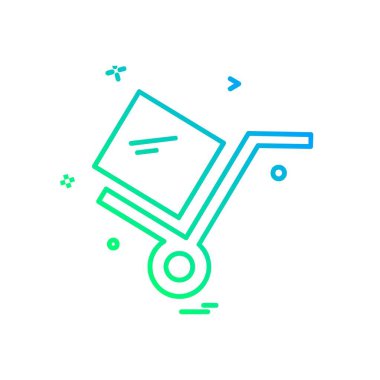 Sepeti simgesi tasarım, renkli vektör çizim