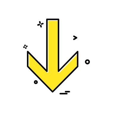 Aşağı ok simgesi tasarım vektörü