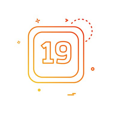 19 tarihi takvim simge tasarlamak vektör