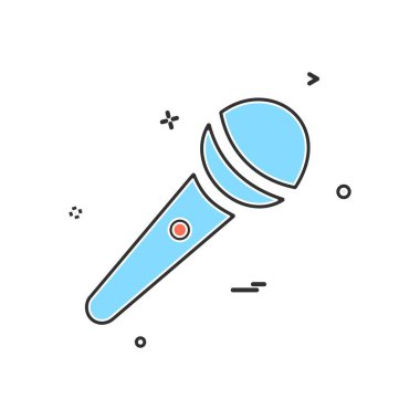 Mikrofon simgesi tasarım, renkli vektör çizim