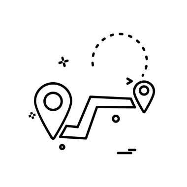 Gezinti simgesi tasarım, renkli vektör çizim