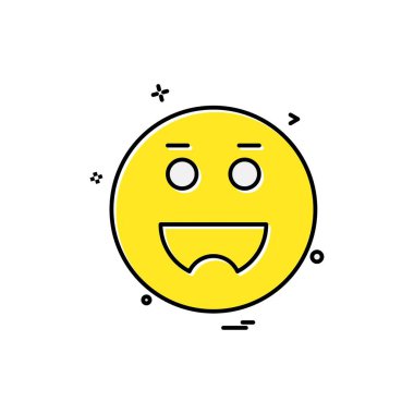 Emoji simgesi tasarım, renkli vektör çizim