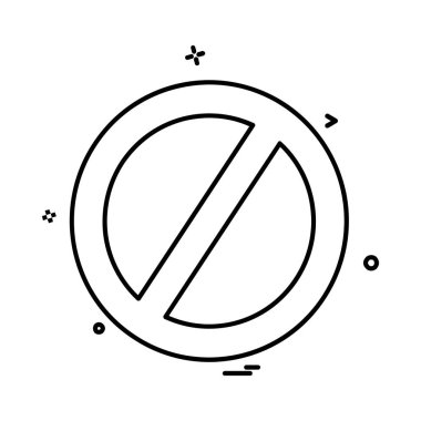 Değil izin verilen simgesi tasarım, renkli vektör çizim
