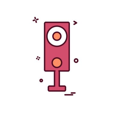 Mikrofon simgesi tasarım, renkli vektör çizim