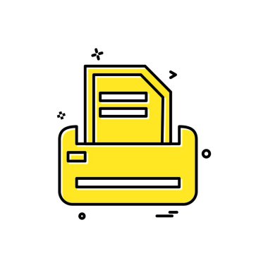 Yazıcı simgesi tasarım vektörü 