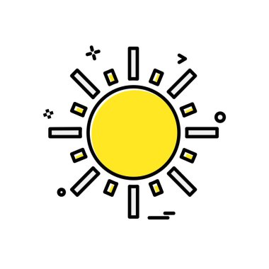 Güneş simgesi tasarım, renkli vektör çizim