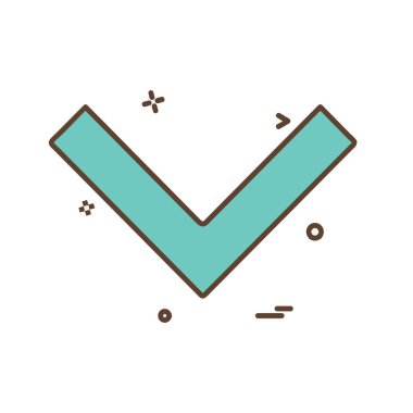 Aşağı ok simgesi tasarım vektörü