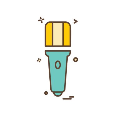 Mikrofon simgesi tasarım, renkli vektör çizim