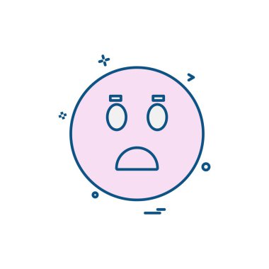 Emoji simgesi tasarım, renkli vektör çizim