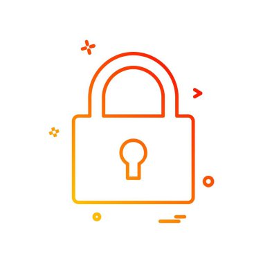 kilit düz simge vektör çizim 