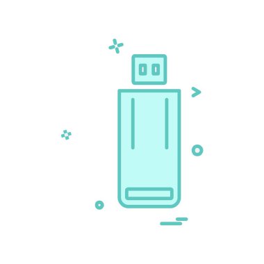 USB aygıt simgesi tasarım, renkli vektör çizim