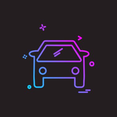 Araç simgesi tasarım, renkli vektör çizim