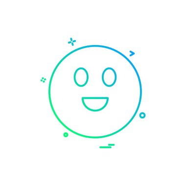 Emoji simgesi tasarım, renkli vektör çizim