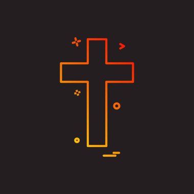 din cross Hıristiyan simge vektör tasarımı
