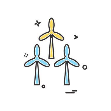 Hava türbini simge tasarlamak, renkli vektör çizim