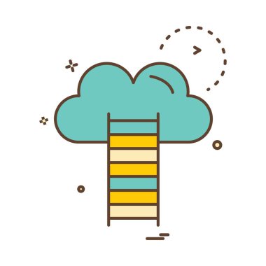 Bulut simgesi tasarım, renkli vektör çizim