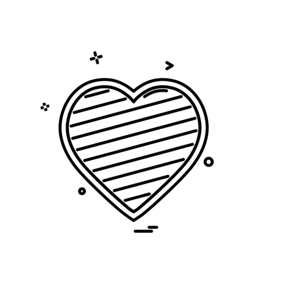 Herz Icon Design Vektorillustration Für Den Valentinstag — Stockvektor