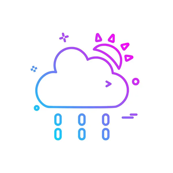 Cloud Ikonu Design Barevné Vektorové Ilustrace — Stockový vektor