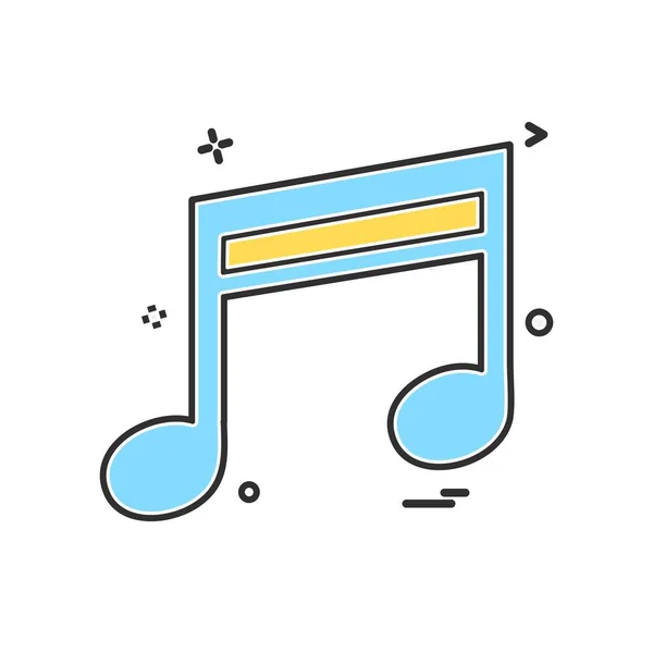 Icono Música Vector Diseño — Vector de stock