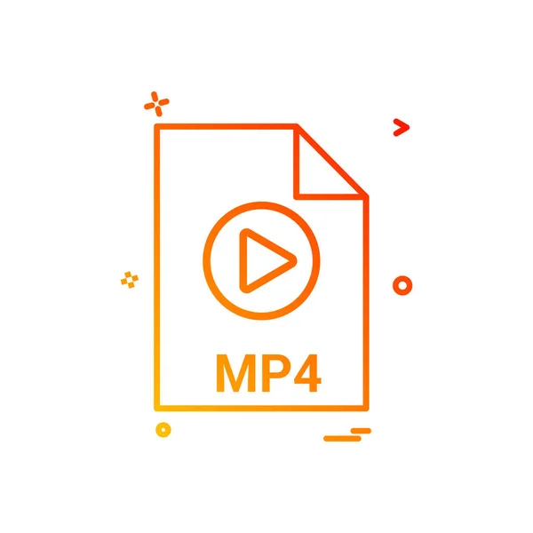 MP4 soubor souboru Přípona souboru formát ikony vektorová design — Stockový vektor