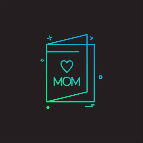 Día Madre Icono Tarjeta Vector Diseño — Vector de stock