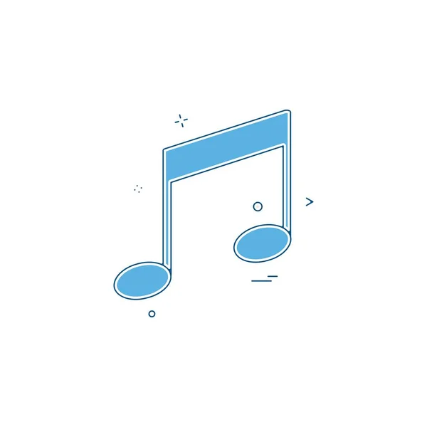 Icono Música Vector Diseño — Vector de stock