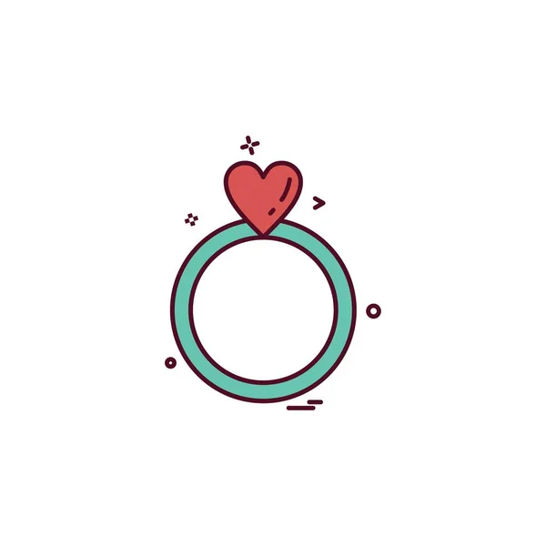 Ring Icon Design Bunte Vektorillustration — Stockvektor