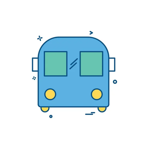 Bus Icon Design Bunte Vektorillustration — Stockvektor