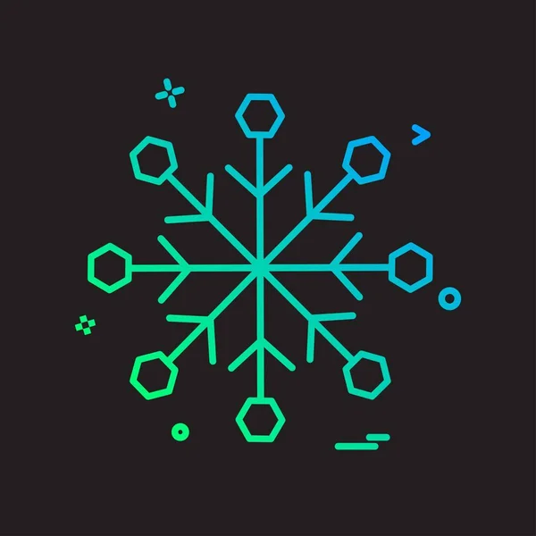 Snowflake Ícone Simples Fundo Preto — Vetor de Stock