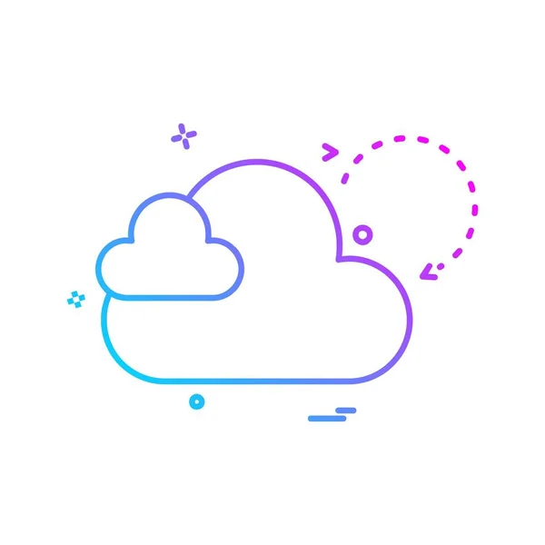 Cloud Icon Design Colorful Vector Illustration — Stock Vector