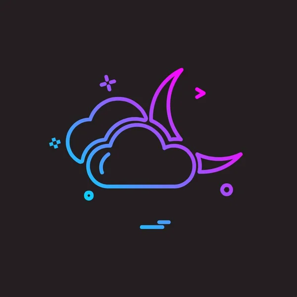 Cloud Icon Design Colorful Vector Illustration — Stock Vector