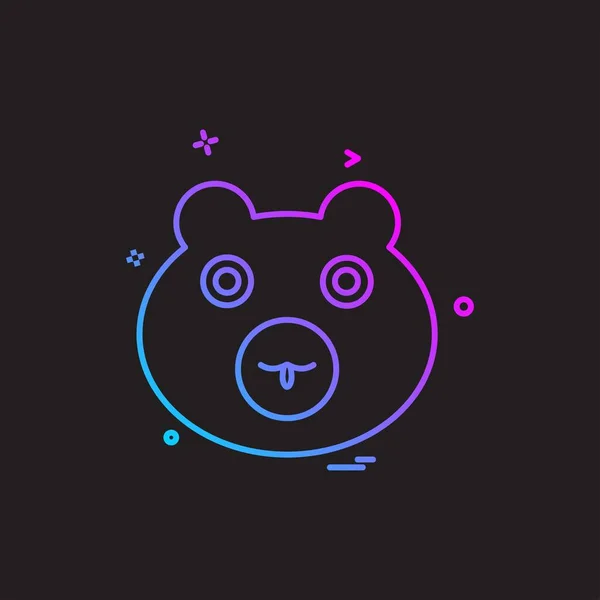 Desenho Ícone Urso Ilustração Vetorial Colorida —  Vetores de Stock