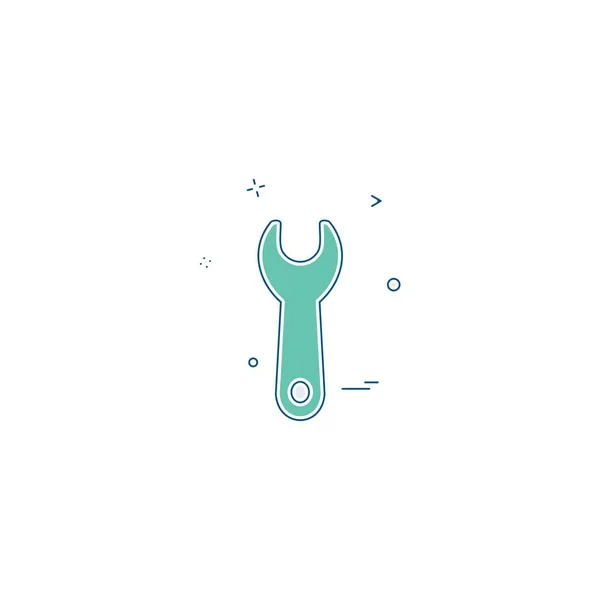 Schraubenschlüssel Icon Design Bunte Vektorillustration — Stockvektor