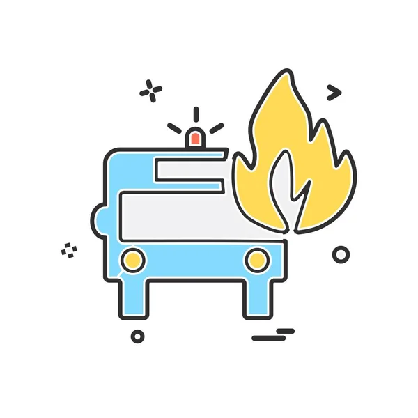 Camion Pompier Icône Design Vecteur — Image vectorielle