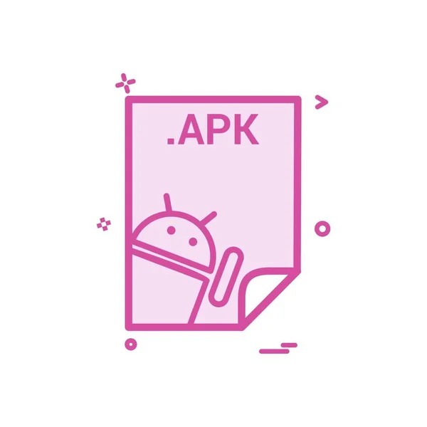 Downloaden Van Toepassing Van Het Apk Bestand Bestanden Opmaken Pictogram — Stockvector