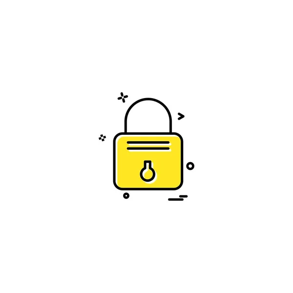 Lock Platte Pictogram Vectorillustratie — Stockvector