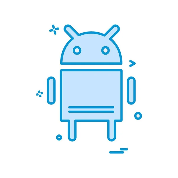 Ilustracja Wektorowa Android Ikona Płaskie — Wektor stockowy