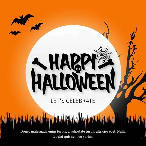 Feliz Convite Halloween Com Vetor Design Criativo —  Vetores de Stock