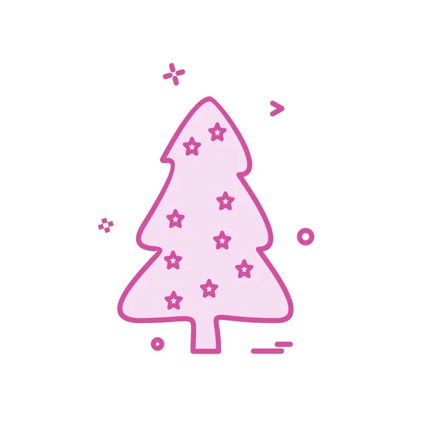 Árbol Navidad Icono Diseño Vector — Vector de stock