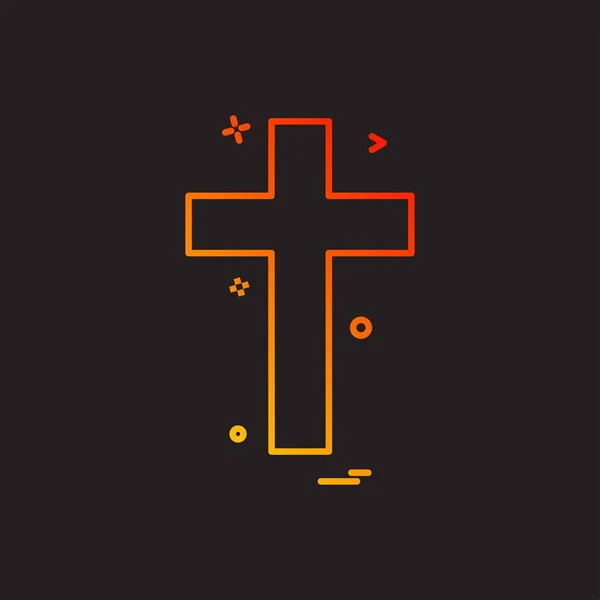 Religion Croix Chrétienne Icône Vectoriel Design — Image vectorielle