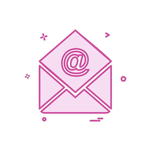 Mail Ikona Designu Ilustracja Kolorowy Wektor — Wektor stockowy