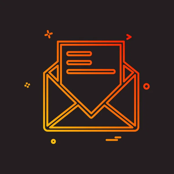 Mail Ikona Designu Ilustracja Kolorowy Wektor — Wektor stockowy