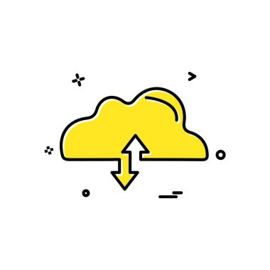 Bulut simgesi tasarım, renkli vektör çizim