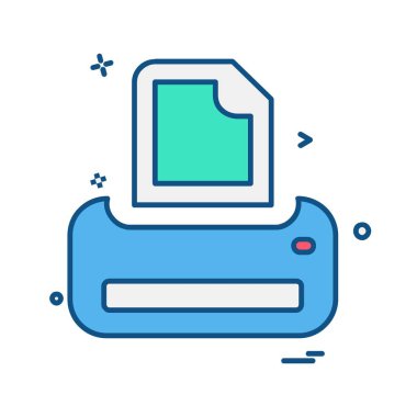 Yazıcı simgesi tasarım, vektör çizim