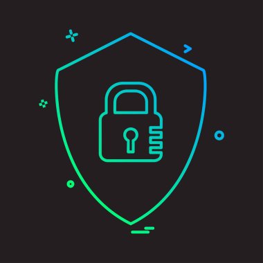 Kalkan simgesi tasarım, renkli vektör çizim