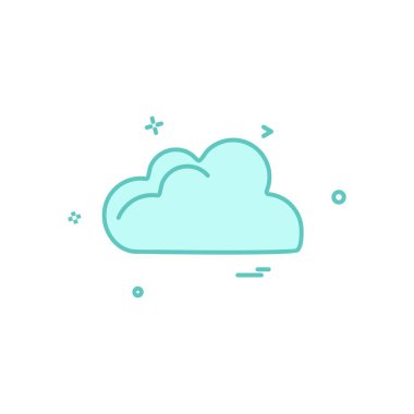 Bulut simgesi tasarım, renkli vektör çizim