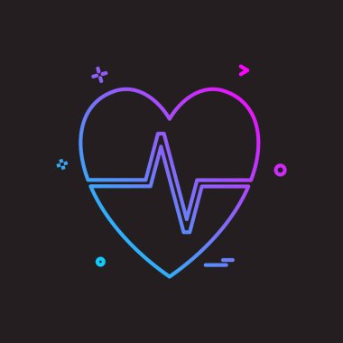 Kalp simgesi tasarım, Sevgililer günü için vektör çizim